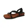 ¡Versión de piel de oveja! Sandalias de Suela Gruesa con Punta Cuadrada de Una Sola Tira para Mujer para Ropa de Exterior Verano 2025 Nuevas Sandalias Retro Elegantes de Dos Usos