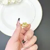 Anillo de Oro Arena Estilo Chino Vietnamita Anillo de Luz Lujo Sencillo Escama de Dragón Aretes de Corazón para Mujer Diseño Ligero Versátil Joyería Transfronteriza