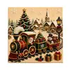 Pintura com diamantes temática de Natal com designs de alienígenas, uma atividade de artesanato DIY para decoração de casa, perfeita para decorações e enfeites de Natal, apresentando um efeito de pintura com diamantes 3D