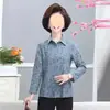 Camisa Floral da Mamãe, Camisa de Primavera e Outono, Camisa para Mulheres Idosas, Cardigã Casual de Algodão, Blusa Fina de Primavera e Verão