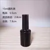 Fornecimento de fábrica conjunto de frascos de esmalte de vidro frasco de esmalte preto com tampa pincel frasco secundário 5ml10ml15ml