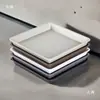 Base de Bandeja Cuadrada para Maceta con Flores, Bandeja Grande de Plástico Engrosado para Recoger Agua, Base de Resina Gris Cerámica de Imitación para Maceta