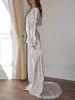 Moda Europea y Americana Independiente Transfronteriza Vestido Sexy Ajustado Sin Espalda Color Sólido Cuello Redondo Vestido Largo Estilo Sirena 8086