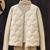 Chaleco ligero de plumón para mujer, nuevo para Otoño e Invierno 2026, con patrón de rombos, cuello en V, prenda interior, estilo coreano