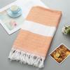 Toalla de Baño Grande Lisa de Poliéster-Algodón Tejido Jacquard Venta al por Mayor Manta de Playa Turca Manta de Algodón y Lino Manta Turca de Rombo