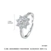 Anillo Abierto de Girasol Elegante de Lujo con Circonita Incrustada de Cobre para Mujer Regalo de Propuesta Anillo Ajustable Venta al por Mayor