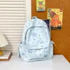 Mochila fufu de leite estrela azul claro coração doce de cura estilo menina para meninas do ensino fundamental e médio mochila de ensino médio