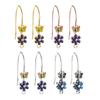 Aretes de Plata Esterlina S925 Gancho para Oreja Almohadilla Vacía Accesorios Hechos a Mano DIY Aretes Almohadilla Vacía Mariposa Flor Accesorios para Aretes Artísticos