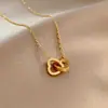 Collar de Amor con Doble Anillo para Mujer, Lujo Ligero, Diseño de Nicho, Collar Exquisito, Estilo Frío de Ins, Cadena de Clavícula a la Moda