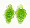 Aretes Largos con Borla de Racimo de Uvas de Concha Natural, Estilo Festivo con Lentejuelas de Colores, Aretes que Adelgazan el Rostro, Venta al por Mayor Multicolor