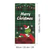 Amazon Transfronterizo Cubierta de Puerta Navideña Merrychristmas Elementos de Grinch Bandera Colgante Cortina de Puerta