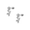 Brincos Europeus e Americanos de Aço Titânio para Lóbulo Auricular Studs de Aço Inoxidável para Cartilagem Brincos de Piercing com Zircônia Embutida Joias de Piercing para Orelha com Rosca Externa Stud para Lábio