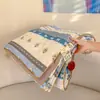 Colcha de Gasa Arrugada Lavable a Máquina para Verano, Colcha para Aire Acondicionado, Colcha Doble Lavable para Uso Doméstico de Verano, Colcha Delgada para Dormitorio Universitario