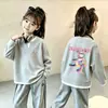 Nueva Ropa de Primavera y Otoño para Niñas Elegante Camiseta de Punto Waffle de Manga Larga Falsa de Dos Piezas para Bebés Capa Base Casual Moderna
