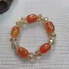 Pulsera de Cuentas Cilíndricas de Cristal de Ágata Natural para Hombres y Mujeres Pulsera Passepartout Pulsera de Ágata y Cuentas de Arroz Regalo para Transmisión en Vivo