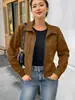 Nueva Chaqueta Blazer Larga de Gamuza con Cremallera para Mujer Otoño/Invierno 2026 Transfronteriza Europea y Americana