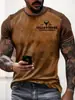 Nueva Estación Independiente de Amazon Nueva Tendencia Urbana Casual Europea y Americana Impresión Digital 3D Cuello Redondo Camiseta de Manga Corta para Hombre