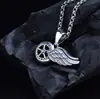 Roda de Prata 925 Asas de Anjo marca de moda masculina versátil alto senso senso de design nicho asa pingente colar masculino
