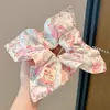 2025 Nueva Diadema Linda con Lazo Bufanda Cuadrada Goma para el Cabello Cola de Caballo Grande Infantil Flor Accesorio para el Cabello de Niña