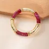 Pulseira Geométrica de Acrílico Estilo Europeu e Americano Design Curvo Transfronteiriço Estilo Retrô Multicor Pulseira Simples e Requintada para Mulheres