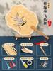 Pacote de material para leque de bambu DIY leque artesanal não patrimonial grupo de leques cultura do leque estilo chinês tecelagem infantil leque de PU Festival do Barco-Dragão