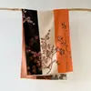 Xale Artístico Vintage para Mulheres, Estampa de Plantas Outono e Inverno, Blocos de Cor em Imitação de Cashmere, Cachecol de Estilo Nacional, Espessado e Quente, Adequado para Uso Transfronteiriço