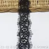 Ribete de Encaje Suave Negro Clásico Tanglong No Elástico para Pestañas, Ribete Decorativo de Encaje para Lencería DIY