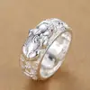 Anillo valiente para hombre plata de ley retro diamante mortero mantra de seis caracteres solo cauteloso Sutra Sutra de boca viva marea de hombre
