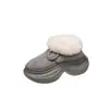Zapatos de Algodón para Mujer de Invierno, Cálidos, con Suela Gruesa de Terciopelo, Talón Cerrado, Boca de Felpa, Tipo Chancla, Sensación de Zapatilla, Zapatos de Algodón Postparto