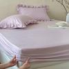 Sábana Bajera Ajustable de Gasa Doble Capa, Pieza Única de Algodón Puro, Sábana de Cama Grado Materno e Infantil, Juego de Funda de Cama 100% Algodón, Protector de Colchón, Tres Piezas