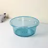 Bacia para uso doméstico, pequeno recipiente de água, bacia de plástico, espessa e durável, adequada para lavanderia de dormitório e lavagem de pés, tamanho pequeno, transparente