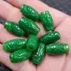Colgante de jade verde seco Passepartout cuentas sueltas jade esmeralda relieve Ruyi Colgante Passepartout joyería cuentas collar