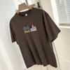 260g Heavy Cotton Short Sleeve T-shirt Feminino Crewneck Design Niche Top Loose T-shirt Hong Kong Fashion Brand Meia Manga