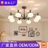 Candelabro de sala de estar estilo vintage, luz principal grande retro americana, lámpara con forma de caqui modelo nuevo 2024, combinación de paquete para toda la casa, hierro