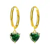 Moda Japonesa y Coreana Exquisitos Pendientes de Acero de Titanio en Forma de Corazón, Versátiles Pendientes de Acero Inoxidable con Circonitas de Lujo Ligero, Joyería para Orejas de Mujer