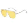 Nuevas Gafas de Sol Aviador de Doble Varilla de Montura Grande Junkai Mismo Estilo Gafas de Sol de Moda Gafas de Sol de Montura Grande Populares en Internet