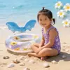 Flotador Inflable para Niños con Alas de Ensueño de PVC Espeso, Flotador Inflable con Flor de Lentejuelas Estilo Ins, Anillo de Juego para Parque Acuático