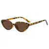 Gafas planas ovaladas retro para mujer, sin montura, aspecto adelgazante, gafas anti luz azul, color estampado de leopardo, se pueden adaptar con lentes graduadas, montura para gafas de miopía
