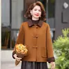 El nuevo abrigo de otoño de mamá, elegante, corto, estilo Chanel, para mujeres de mediana edad y mayores, otoño e invierno, abrigo de lana de doble cara de alta calidad para mujer