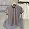 Camisa Polo Masculina Verão Nova Camiseta Masculina de Manga Curta Cor Lisa Versátil Gola Polo Casual Bonita Top