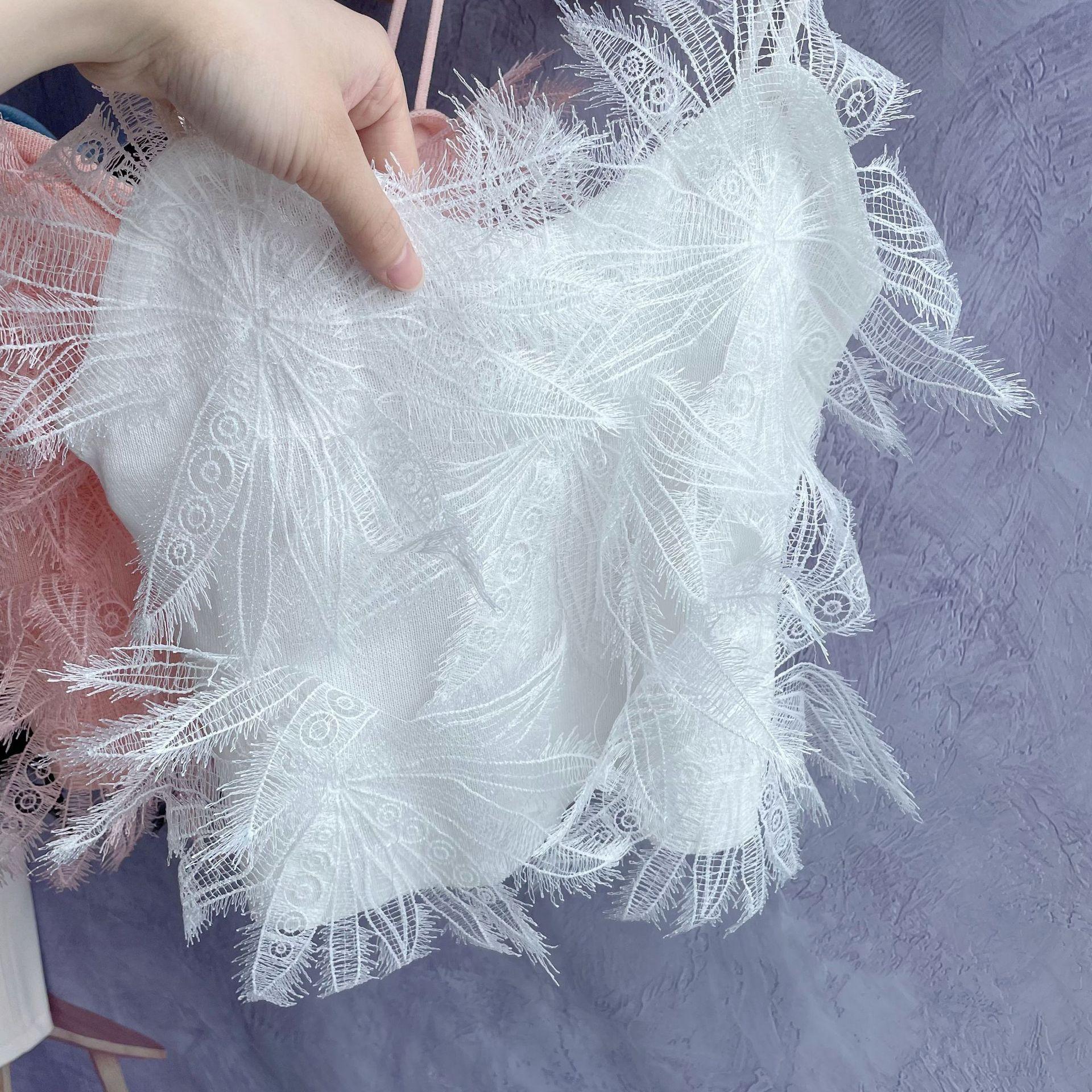 Z-3-30-1  蕾丝羽毛吊带背心 (16)