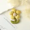 Broche de tela de baja saturación Morandi con flor pequeña, accesorio de felpa, accesorio de ropa semiacabado suave estilo coreano para DIY