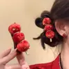 Pinzas para el pelo rojas festivas de espino confitado para Año Nuevo de niños, Pasadores de moda exquisitos de alta gama, Pasadores versátiles al por mayor