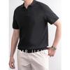 Polo Shirt Lapela Manga Curta Tricô Masculino Colarinho Gaivota Negócios Britânicos Slim Verão Seda Gelo Exportação Atacado Transfronteiriço