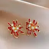 Pendientes de Año Nuevo de Aguja de Plata con Tachuelas de Diamante de Gota de Aceite, Aretes de Borla de Temperatura de Lujo Ligero de Moda, Pendientes Versátiles de Gama Alta Únicos para Mujer