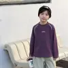 Blusa T-shirt de Pelúcia Quente Inverno 2025 Infantil Macia Proteína Fleece para Meninos e Meninas, Retentora de Calor, Blocos de Cor, Costura Contrastante, Camiseta Básica Tendência
