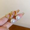 Pendientes de plata con letras retro de circonita y perlas para mujer, ligeros, de lujo, de alta gama, con sentido del nicho, de temperamento de moda, al por mayor