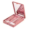 Set de 5 Brochas de Maquillaje Transfronterizo con Espejo, para Polvo Suelto, Base, Sombra de Ojos, Rubor, Brochas de Detalle, Herramientas de Belleza para Fijar el Maquillaje