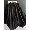 2026 Nuevo Modelo Cardigan de Punto Dos Piezas con Aspecto Cosido Manga Tres Cuartos Holgado Casual Camisa de Algodón para Mujer Venta al por Mayor H08HT22