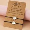 Pulsera de Tarjeta Europea y Americana Mano Tarjeta Pulsera Tejida Negra Mano Aleación Pulsera de Pareja